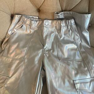 Almost Famous Silver Metallic Cargo Pants